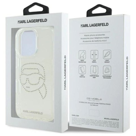 Etui Karl Lagerfeld IML Rhinestones Karl Head na iPhone 16 Pro - przezroczyste Karl Lagerfeld