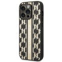Etui Karl Lagerfeld Monogram Stripe na iPhone 14 Pro Max - brązowe Karl Lagerfeld