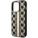 Etui Karl Lagerfeld Monogram Stripe na iPhone 14 Pro Max - brązowe Karl Lagerfeld