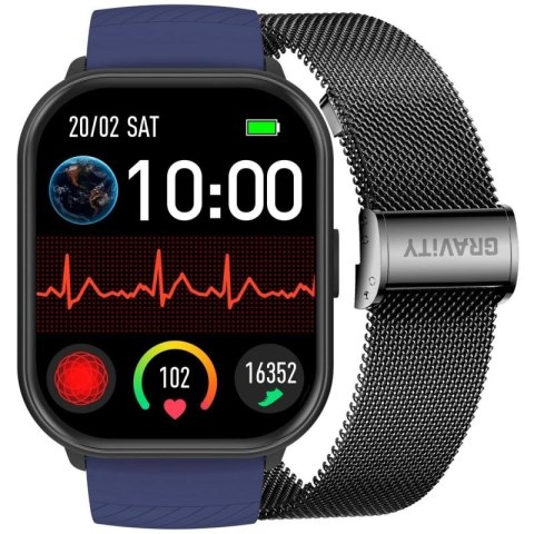 Smartwatch Gravity Czarny Pasek + Bransoleta GT43-5 Gravity
