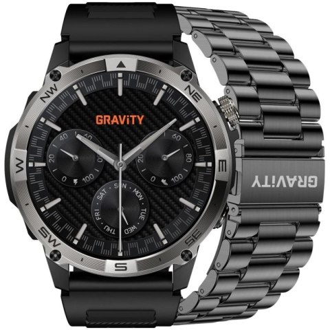 Smartwatch Gravity Czarny Pasek + Bransoleta GT46-1 Gravity