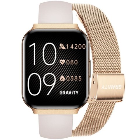 Smartwatch Gravity Różowe Złoto Pasek + Bransoleta GT44-2 Gravity