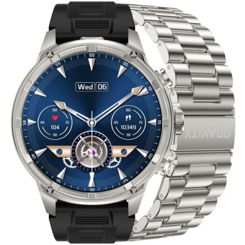 Smartwatch Gravity Srebrny Pasek + Bransoleta GT41-3 Gravity