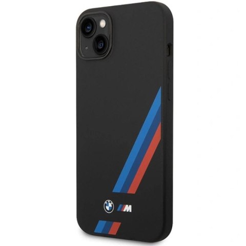 Etui BMW Silicone Slanted Sttripes na iPhone 14 Plus / 15 Plus - czarne BMW