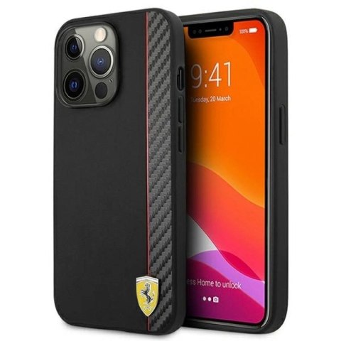 Etui Ferrari On Track Carbon Stripe na iPhone 13 / 13 Pro - czarne Ferrari