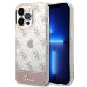 Etui Guess 4G Pattern Script na iPhone 14 Pro - różowe Guess