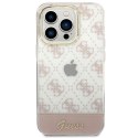 Etui Guess 4G Pattern Script na iPhone 14 Pro - różowe Guess