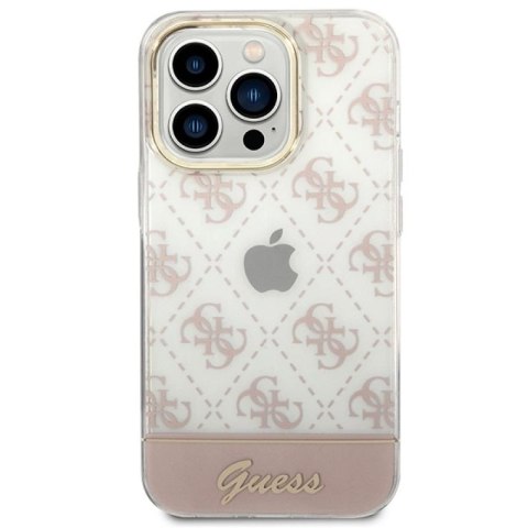 Etui Guess 4G Pattern Script na iPhone 14 Pro - różowe Guess