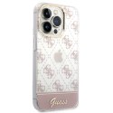 Etui Guess 4G Pattern Script na iPhone 14 Pro - różowe Guess