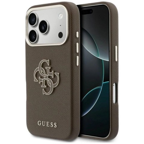 Etui Guess FW Resin Logo na iPhone 17 Pro - brązowe Guess