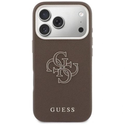 Etui Guess FW Resin Logo na iPhone 17 Pro - brązowe Guess