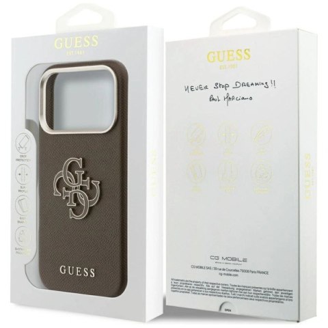 Etui Guess FW Resin Logo na iPhone 17 Pro - brązowe Guess
