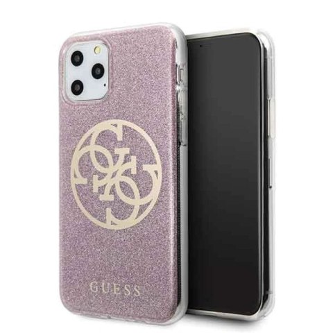 Etui Guess Glitter 4G Circle Hardcase na iPhone 11 Pro - różowe Guess