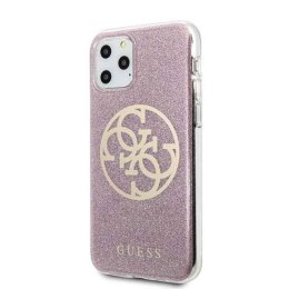 Etui Guess Glitter 4G Circle Hardcase na iPhone 11 Pro - różowe Guess