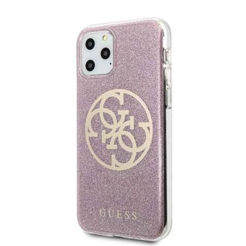 Etui Guess Glitter 4G Circle Hardcase na iPhone 11 Pro - różowe Guess