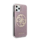 Etui Guess Glitter 4G Circle Hardcase na iPhone 11 Pro - różowe Guess
