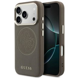 Etui Guess Perforated 4G MagSafe na iPhone 17 Pro - brązowe Guess