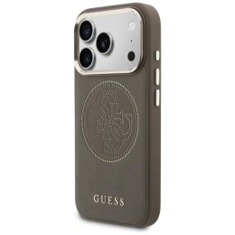 Etui Guess Perforated 4G MagSafe na iPhone 17 Pro - brązowe Guess