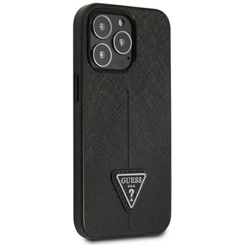 Etui Guess Saffiano Triangle Logo na iPhone 14 Pro Max - czarne Guess