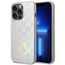 Etui Karl Lagerfeld Karl Lagerfeld Monogram Iridescent na iPhone 14 Pro - srebrne Karl Lagerfeld