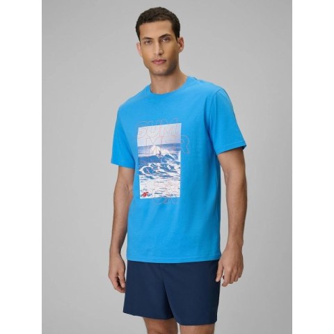T-shirt regular z nadrukiem męski 4F 4F 4FWSS26TTSHM2783-33S 4f