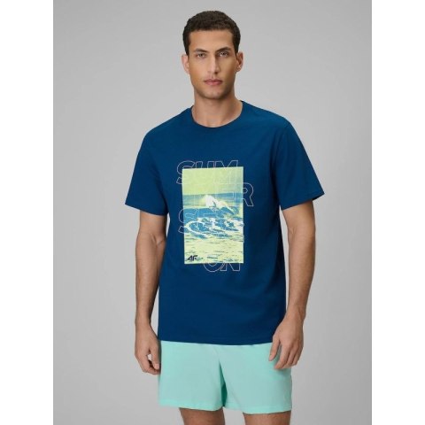 T-shirt regular z nadrukiem męski 4F 4FWSS26TTSHM2783-46S 4f
