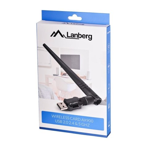 LANBERG KARTA SIECIOWA BEZPRZEWODOWA WIFI USB 2.0 DUAL BAND AX900 ANTENA Lanberg