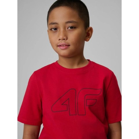 T-shirt regular z nadrukiem chłopięcy 4F 4FJRSS26TTSHM3599-10S 4f