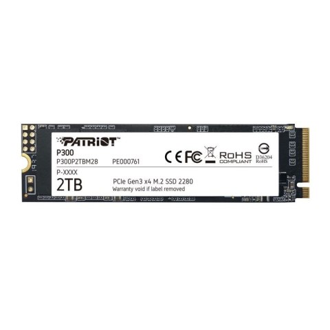 Dysk SSD Patriot P300 2TB M2 2280 PCI-Ex4 Gen3 NvME Patriot Memory