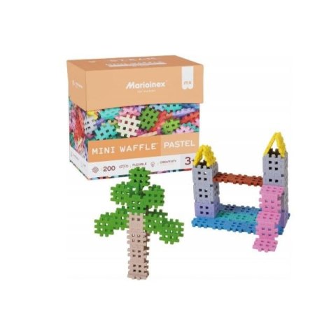 Klocki konstrukcyjne Marioinex Mini Waffle, 200 elementów pastelowe Marioinex