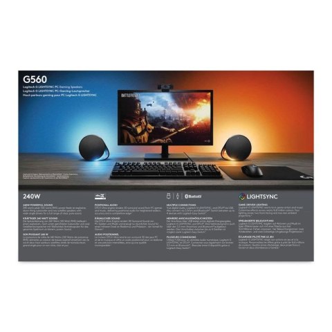 Logitech G G560 zestaw głośników 120 W PC/Laptop Czarny 2.1 kan. 30 W Bluetooth Logitech