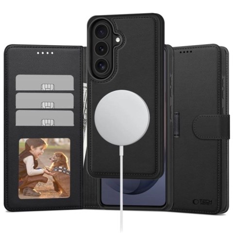 Etui Tech-Protect Wallet MagSafe na Samsung Galaxy S26 - czarne matowe Tech-Protect