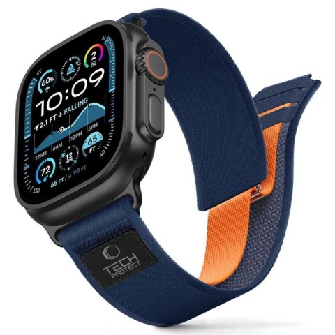 Pasek Tech-Protect Nylon Elite na Apple Watch 44 / 45 / 46 / 49 mm - granatowo-pomarańczowy Tech-Protect