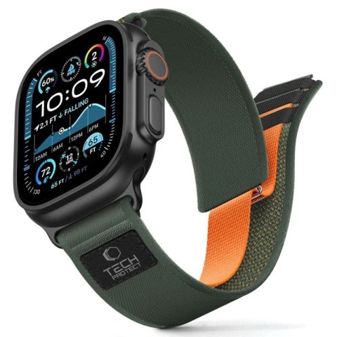 Pasek Tech-Protect Nylon Elite na Apple Watch 44 / 45 / 46 / 49 mm - zielono-pomarańczowy Tech-Protect
