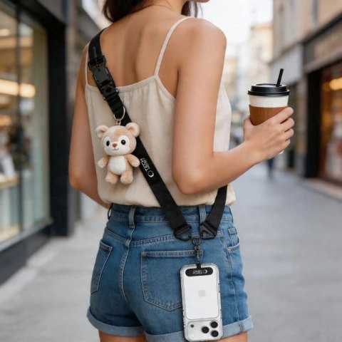 Smycz do telefonu Tech-Protect C9S Rope Crossbody - czarna Tech-Protect