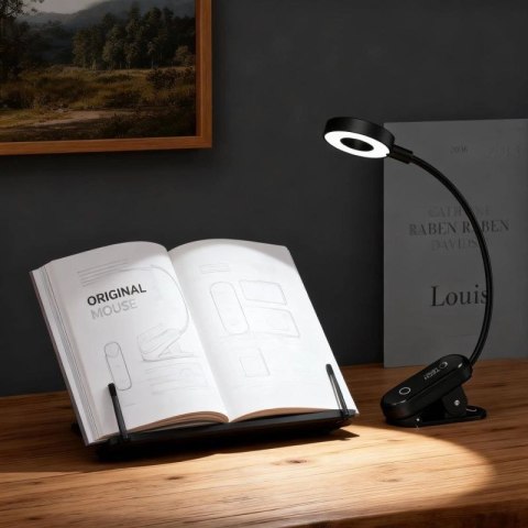 Lampka bezprzewodowa Tech-Protect LL100 z klipsem + Kabel USB-A / USB-C 30 cm - czarna Tech-Protect