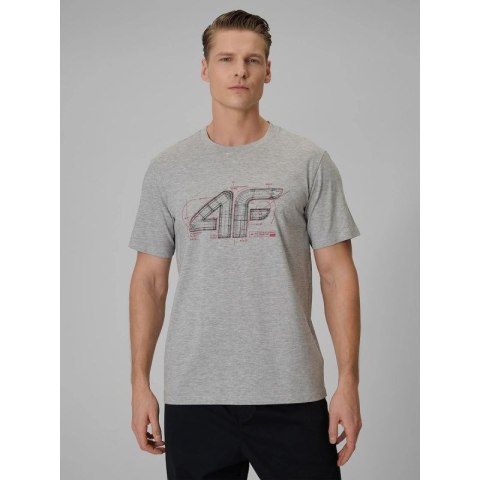 T-shirt regular z nadrukiem męski 4F 4FRSS26TTSHM3989-10S 4f