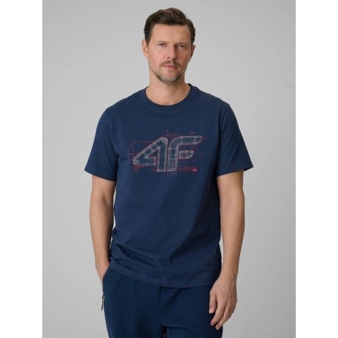 T-shirt regular z nadrukiem męski 4F 4FRSS26TTSHM3989-10S 4f