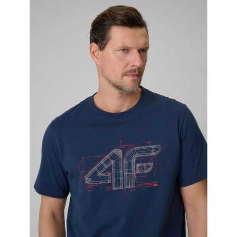 T-shirt regular z nadrukiem męski 4F 4FRSS26TTSHM3989-10S 4f