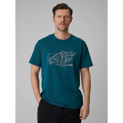 T-shirt regular z nadrukiem męski 4F 4FRSS26TTSHM3989-10S 4f