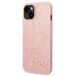 Etui Guess Glitter Script na iPhone 14 Plus - różowe Guess
