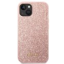 Etui Guess Glitter Script na iPhone 14 Plus - różowe Guess