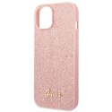 Etui Guess Glitter Script na iPhone 14 Plus - różowe Guess