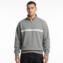 Bluza dresowa Calvin Klein Zip Fleece Hoodie Logo Tape Grey Heather - LZ04RE285G-P7E Calvin Klein