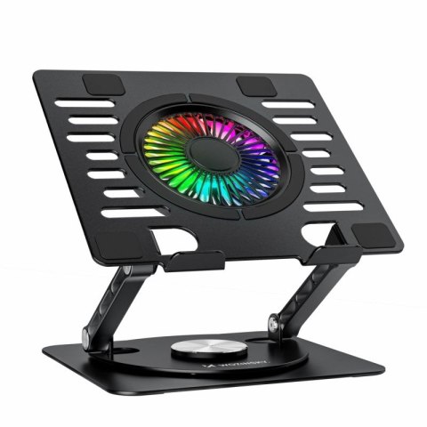 Podstawka Wozinsky WDCX-X16-AS CoolBase RGB chłodząca z obrotem 360° pod laptopa i tablet - czarna Wozinsky