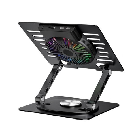Podstawka Wozinsky WDCX-X16-AS CoolBase RGB chłodząca z obrotem 360° pod laptopa i tablet - czarna Wozinsky