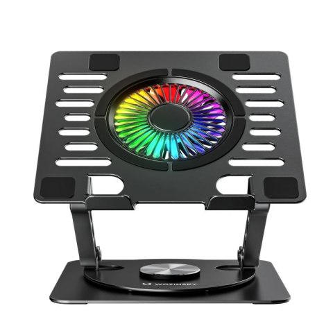 Podstawka Wozinsky WDCX-X16-AS CoolBase RGB chłodząca z obrotem 360° pod laptopa i tablet - czarna Wozinsky