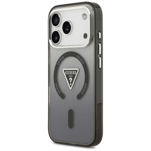 Etui Guess IML Gradient Triangle Logo MagSafe na iPhone 17 Pro Max - czarne Guess