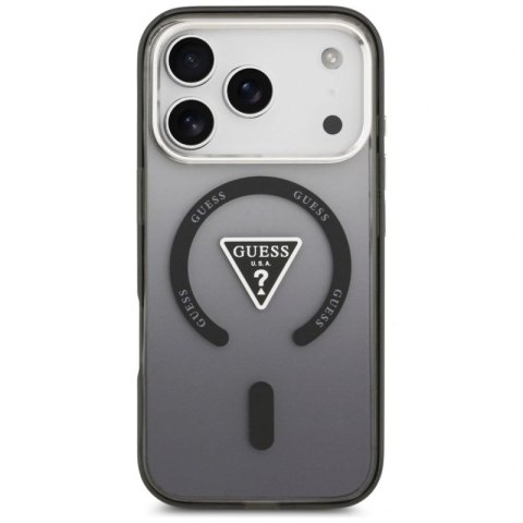 Etui Guess IML Gradient Triangle Logo MagSafe na iPhone 17 Pro Max - czarne Guess