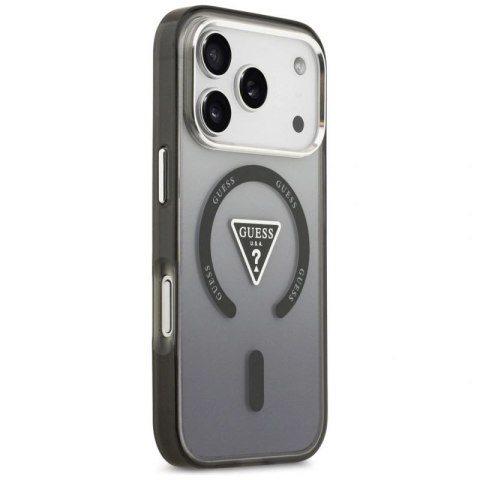 Etui Guess IML Gradient Triangle Logo MagSafe na iPhone 17 Pro Max - czarne Guess